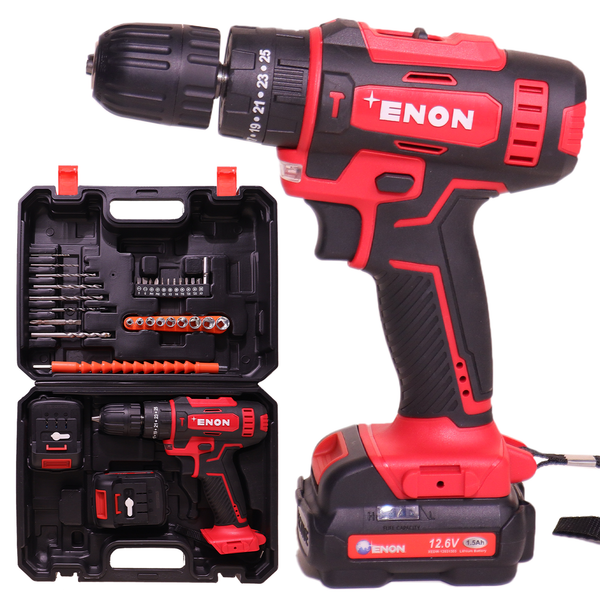 12.6V Cordless Impact Drill Driver Kit 2x1.5Ah Batteries & 82-Piece Accessory Set - 1500RPM, 22Nm Torque, Magnetic Base - XE-CD1610