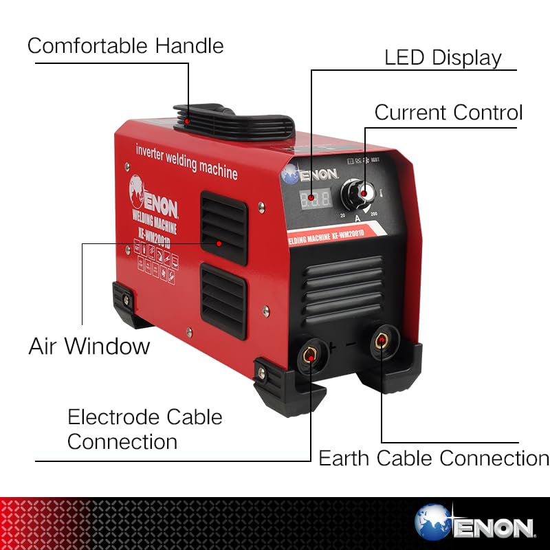 200A Professional Inverter ARC Welding Machine - Dual Phase, 9500W, Advanced IGBT, Hot Start, Anti-Stick, LED Display, Portable- XE-WM2001D