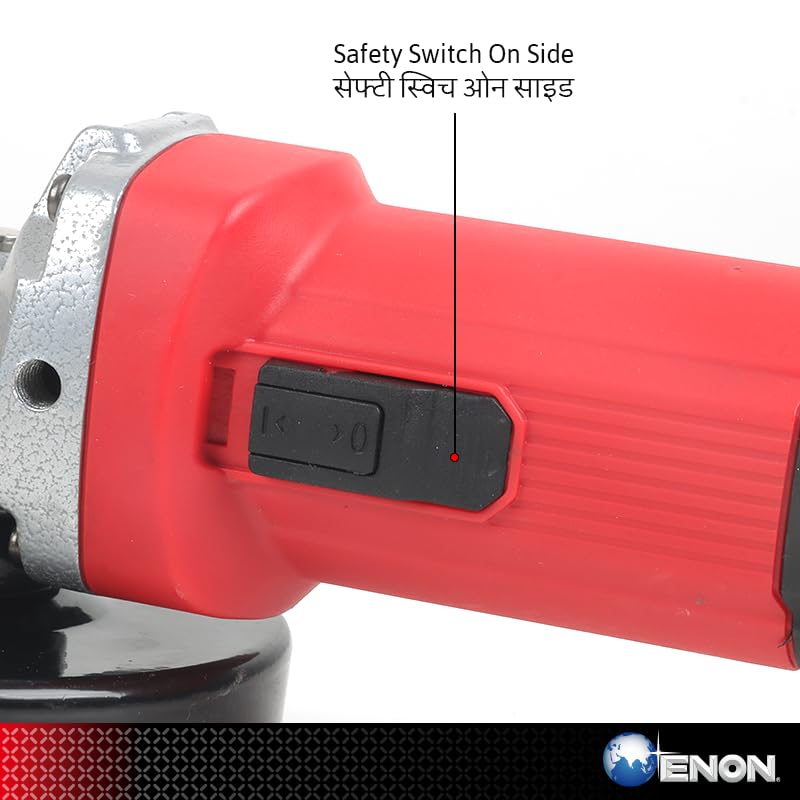 ENON 900W Professional Electric Angle Grinder, 12500RPM, For Grinding, Polishing & Cutting, 3 cutting and 1 grinding wheel, Multipurpose Grinder Machine for Home & Professional Use (XE-4001S)