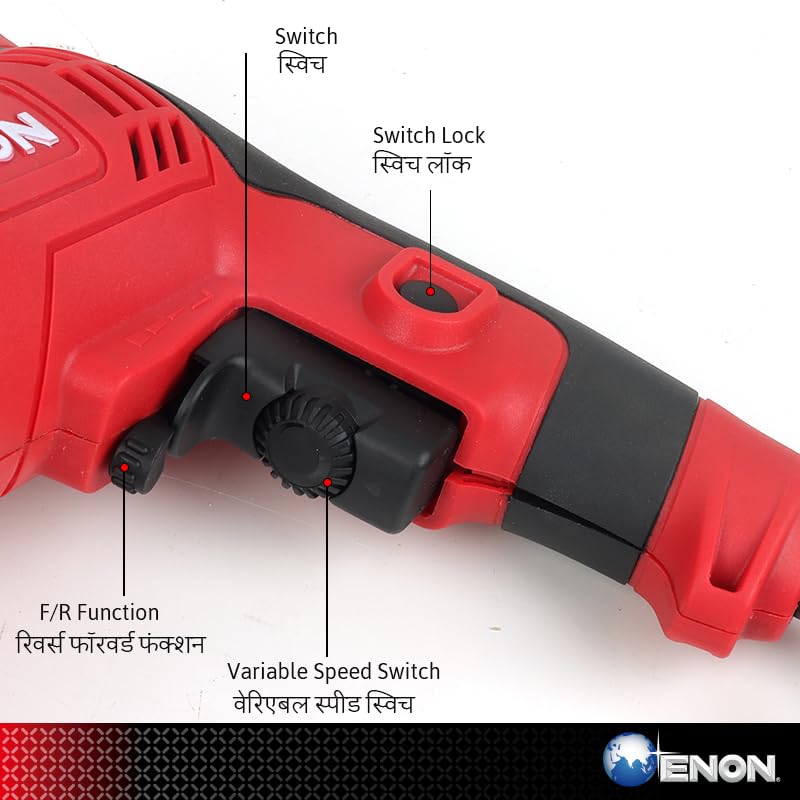 710W Impact Drill Machine Tool Kit - 86 Pieces, 13mm Chuck, Reversible Variable Speed, Corded Hammer Drill - XE-1301