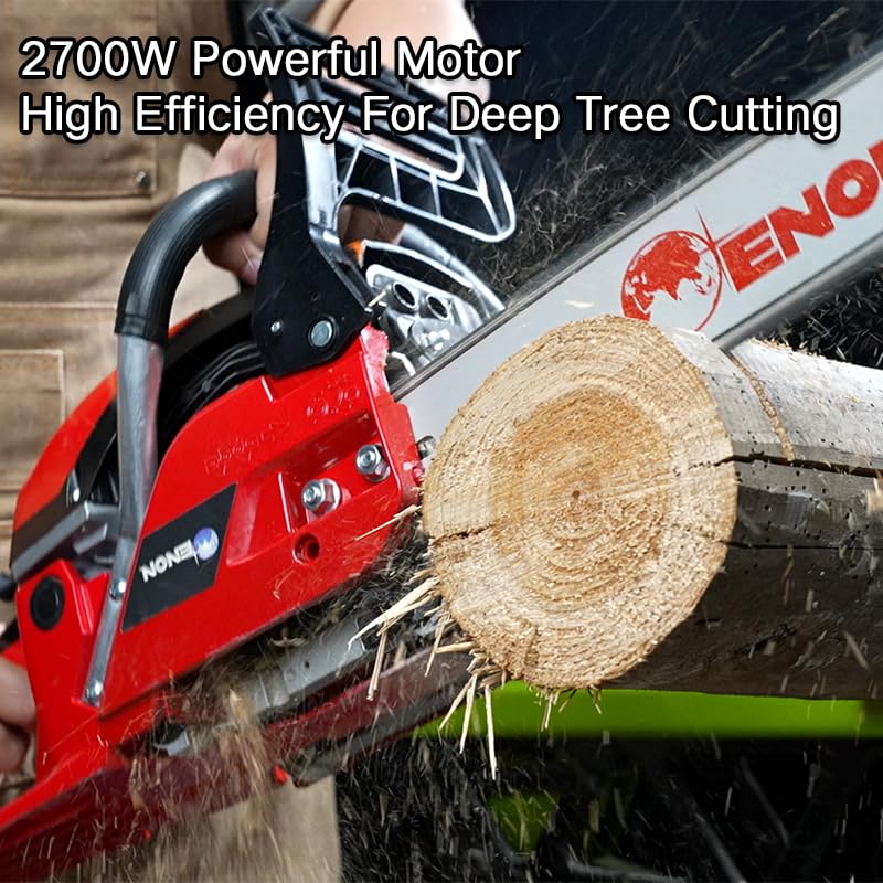 Gasoline Chainsaw 5818 - 18-inch, 2700W, 3000RPM, 58CC Engine - Woodcutting Saw for Farm, Garden, and Ranch- XE-GCS5818