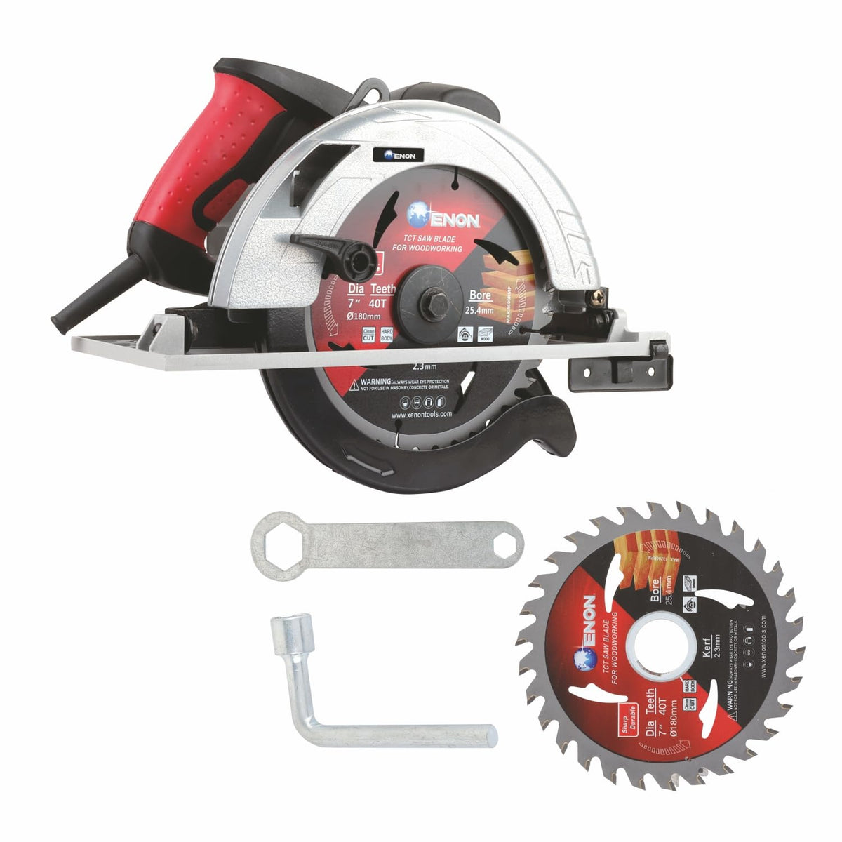 ENON 7"/185mm Circular Saw Machine 1450W with Circular Saw Blade 4500 RPM, 45 Degree Decline Cutting for Wood Cutting - 6 Months Warranty