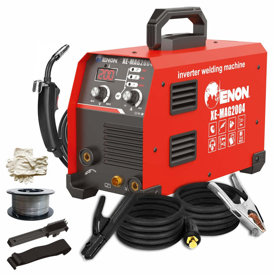 200A 3-in-1 Multi-Process IGBT Inverter Welding Machine | MAG/MIG, MMA (ARC), LIFT TIG Welder | 8200W Power | Hot Start, Arc Force, Anti-Stick | Portable for Professionals & DIY - XE-MAG2004