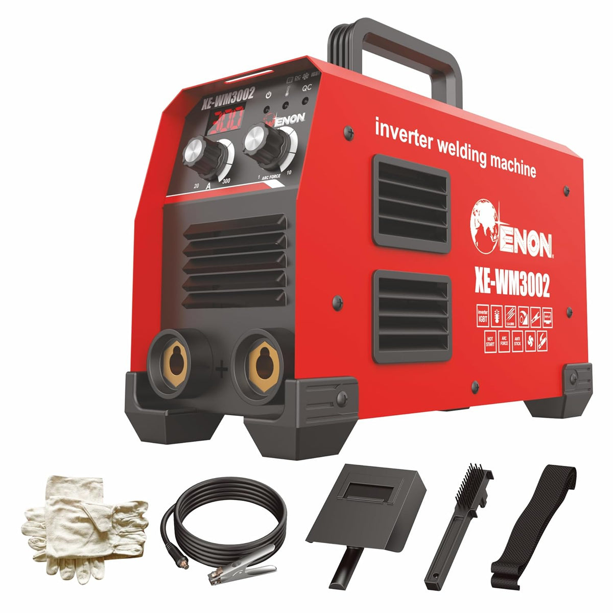 300A Inverter ARC Welding Machine - Advanced IGBT, 16400W, Hot Start, ARC Force, Anti-Stick, Portable Welder - XE-WM3002