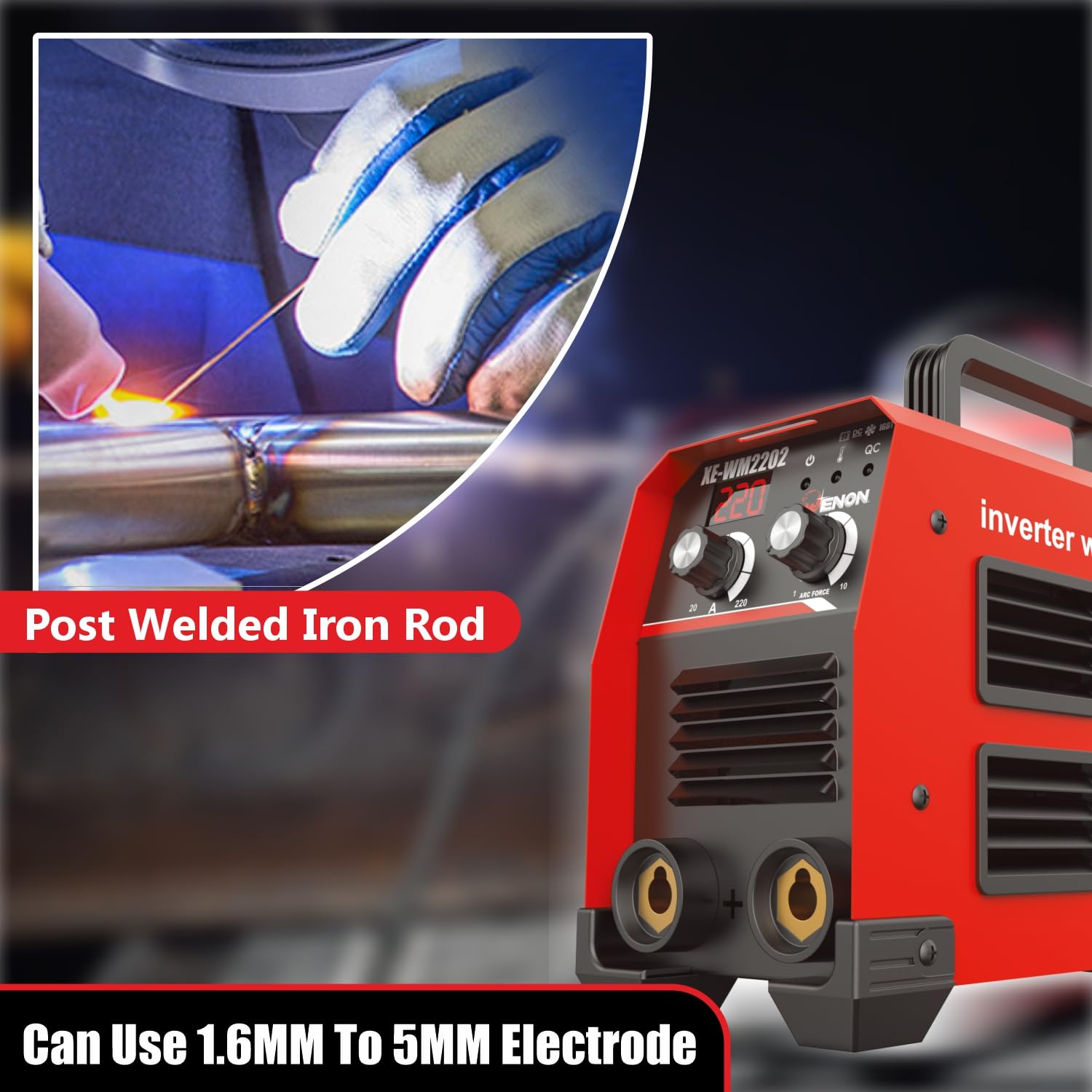 220A Advanced IGBT Inverter ARC Welding Machine - Portable, Hot Start & Anti-Stick for Professionals & DIY -XE-WM2202