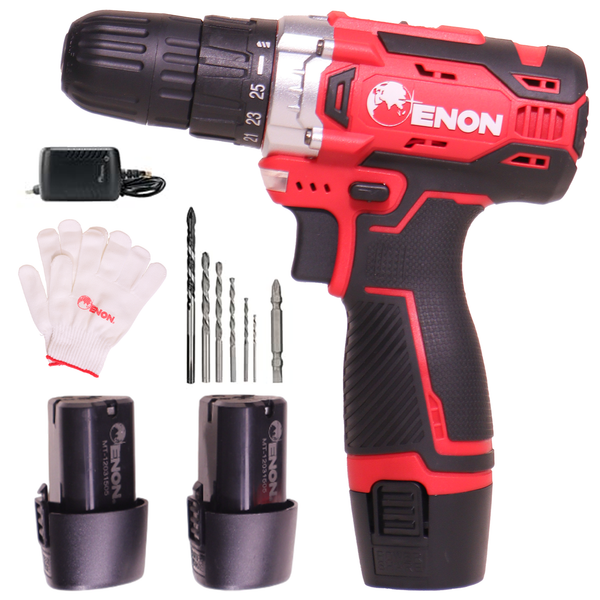 12V Cordless Drill Machine- 2x1.5Ah Batteries, 1500 RPM, 2-Speed, LED Light, 10mm Chuck for Home & DIY-XE-CD1210