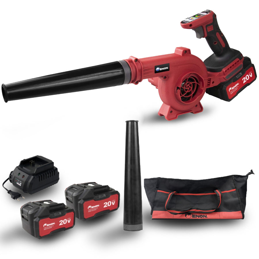 20V Cordless 2-in-1 Air Blower & Vacuum - Portable, 2X 2.0AH Batteries Variable Speed for Garden, Car & Home Cleaning (XE-CD6502)